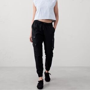 Banana Republic Black Tencel Cargo Joggers